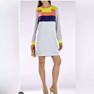 NWT BCBG colorblock long sleeve dress